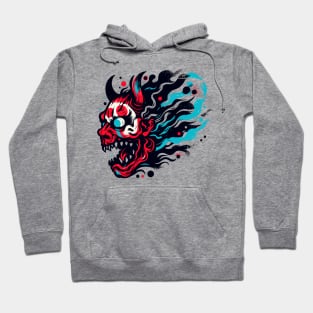 Oni demon head horror Hoodie